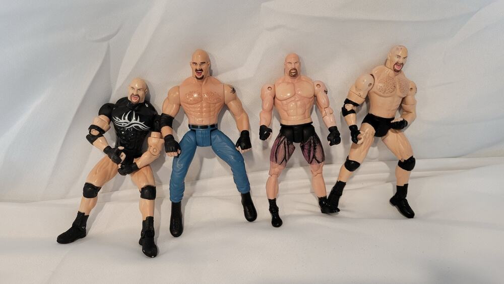 Vintage WCW WWE Goldberg Action Figure Lot of 4 Wrestling Figures Different...